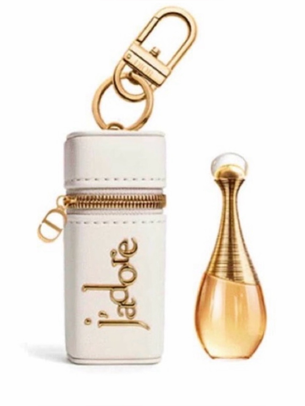 Dior J'adore White & Gold Key Chain Bag Charm & J’Adore Set SOLD OUT
